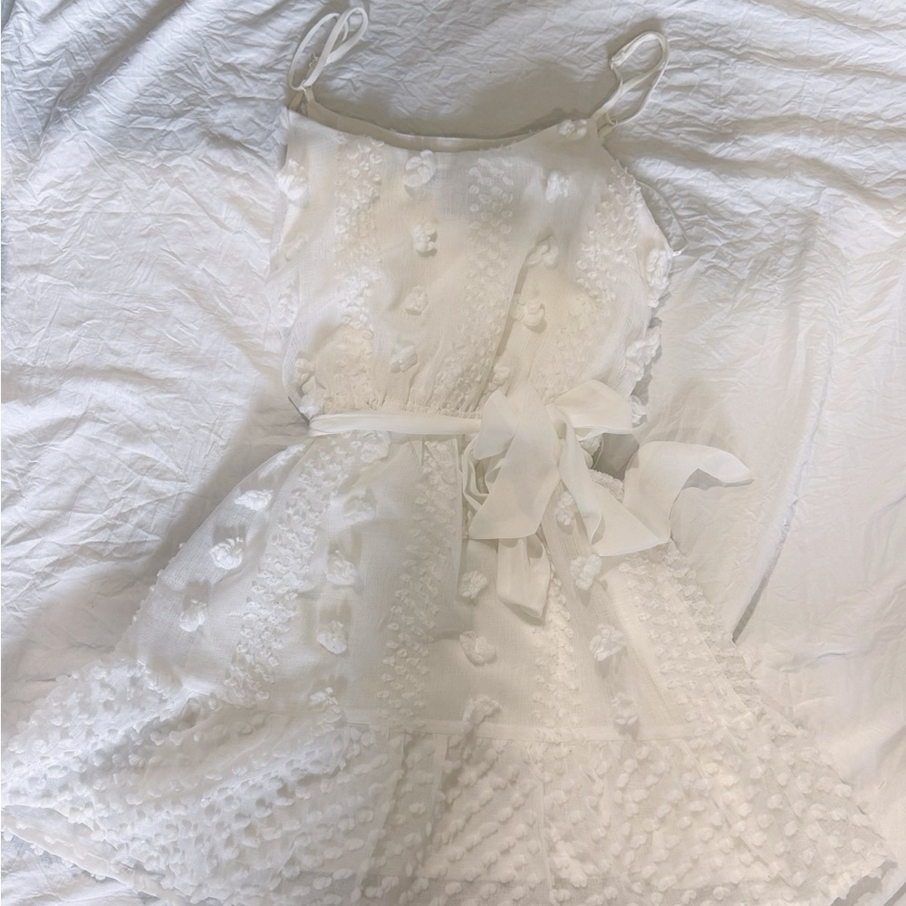 Flying Tomato White Textured Dress